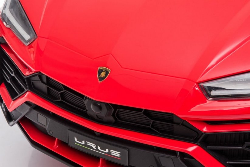 Beneo Elektrické autíčko Lamborghini Urus, 12V, 2,4 GHz dálkové ovládání, USB / SD Vstup, odpružení, otevírací dveře, měkké EVA kola, 2 X MOTOR, červené, ORIGINAL licence