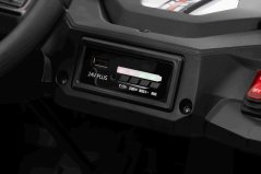 Elektrické auto Beneo T-REX Ride 4x4 dvoumístné 24V, červené, MP3 přehrávač se vstupem USB/AUX, pohon 4x4, lithiová baterie, odpružení, dálkové ovládání, LED světla
