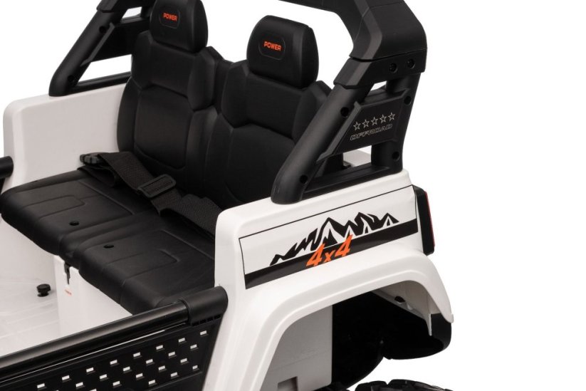 Elektrické autíčko Beneo Motors OFFRIDE 4x4² Dvojmiestne 12V, čierne, MP3 Prehrávač s USB/AUX vstupom, Pohon 4x4, Lítiová Batéria, EVA kolesá s odpružením, Diaľkový ovládač, LED Svetlá
