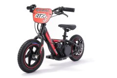 Dětské elektrické odrážedlo RIRIBIKE RTX3 24V (12”), červené, Lithiová baterie, 100W motor, Kotoučová brzda, Nastavitelné měkké PU sedátko