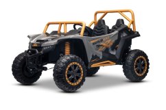 Elektrická bugina Arctic CAT XXL 4x4 24V, sivá, dvojmiestna, Mäkké EVA kolesá, Výkonné motory, Lítiová batéria, MP3 Prehrávač s Bluetoothom, odpružená zadná náprava, koženkové sedadlá, Originál Licencia