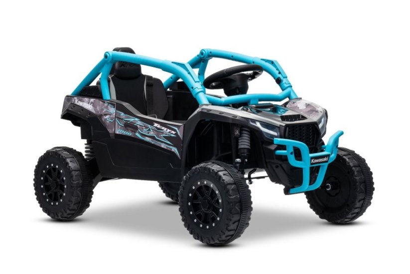 Elektrické autíčko Kawasaki TERYX KRX 1000 12V, modré, jednomiestne, odpružená zadná náprava, 2,4 Ghz diaľkové ovládanie, Lítiová batéria, 2 x 25W Motory, MP3 s USB/AUX