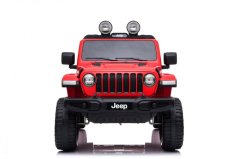 Beneo Elektrické autíčko JEEP Wrangler, Jednomiestne, Kožené sedadlá, Rádio s Bluetooth prehrávačom, SD/USB vstup, červené
