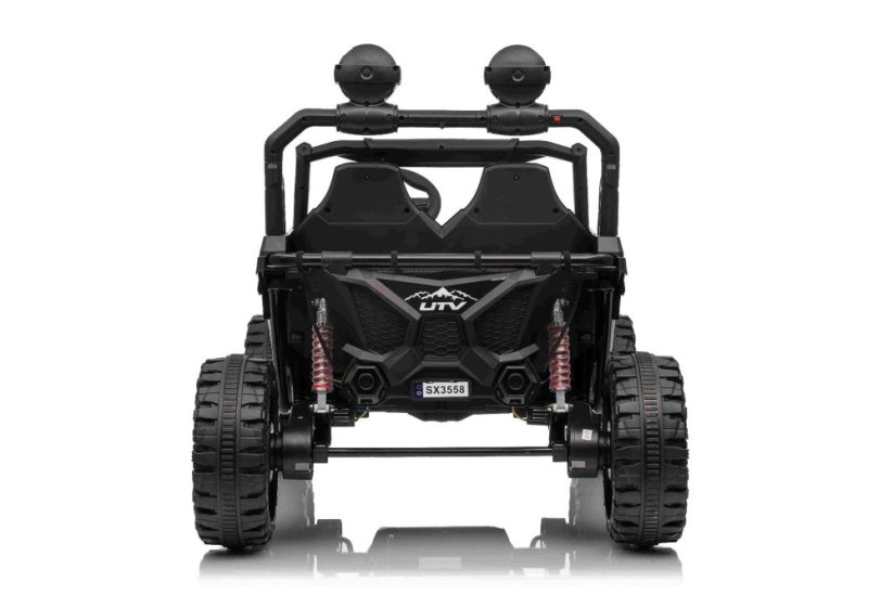 Elektrické auto Beneo T-REX Ride 4x4 dvoumístné 24V, bílé, MP3 přehrávač se vstupem USB/AUX, pohon 4x4, lithiová baterie, odpružení, dálkové ovládání, LED světla