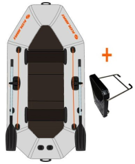 Čln Kolibri K-220TP šedý pevná podlaha + držiak motora
