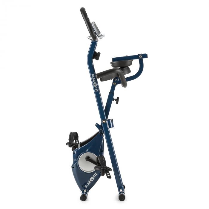 Klarfit Azura Pro X-Bike, bicykel na domáci tréning, do 100 kg, merač tepu, sklápací, 3 kg, modrý