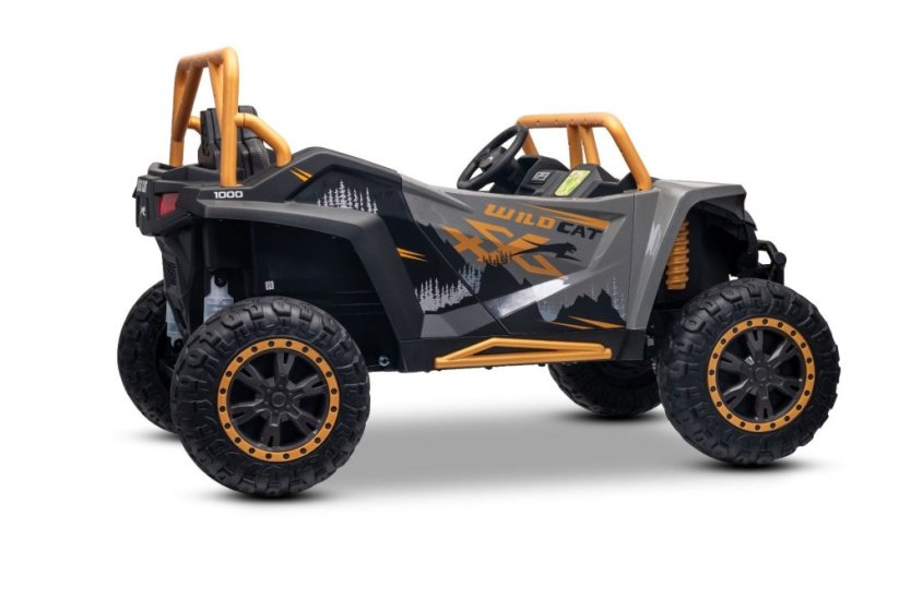 Elektrická buggy Arctic CAT XXL 4x4 24V, šedá, dvoumístná, měkká EVA kola, výkonné motory, lithiová baterie, MP3 přehrávač s Bluetooth, odpružená zadní náprava, koženková sedadla, originální licence