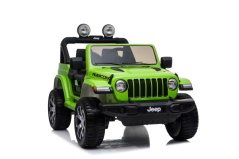 Beneo Elektrické autíčko JEEP Wrangler, Jednomístné, Zelené, Koženková sedadla, Rádio s Bluetooth přehrávačem, SD/USB vstup, Pohon 4x4, Lithiová baterie, EVA kola, Odpružená náprava, 2,4 GHz Dálkové Ovládání