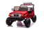 Beneo Elektrické autíčko Toyota FJ Cruiser XXL s pohonom 4x4, licencované (Dvojmiestne), červené, Prenosná lítiová batéria, Vysoký podvozok, Dve sedadlá, Odpružená zadná náprava, 2,4 GHz Diaľkový ovládač, MP3 prehrávač s Bt, LED