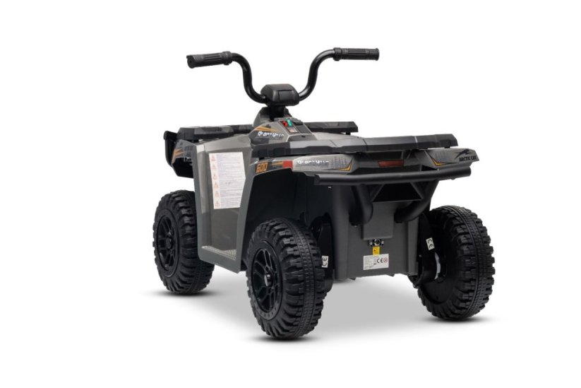 Elektrická čtyřkolka Beneo Arctic Cat 12V se zadním pohonem, šedá, LED světla, lithiová baterie, 2 x 25W motor, originální licence