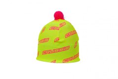 Čiapka Crussis s brmbolcom žltá fluo / ružová fluo logo