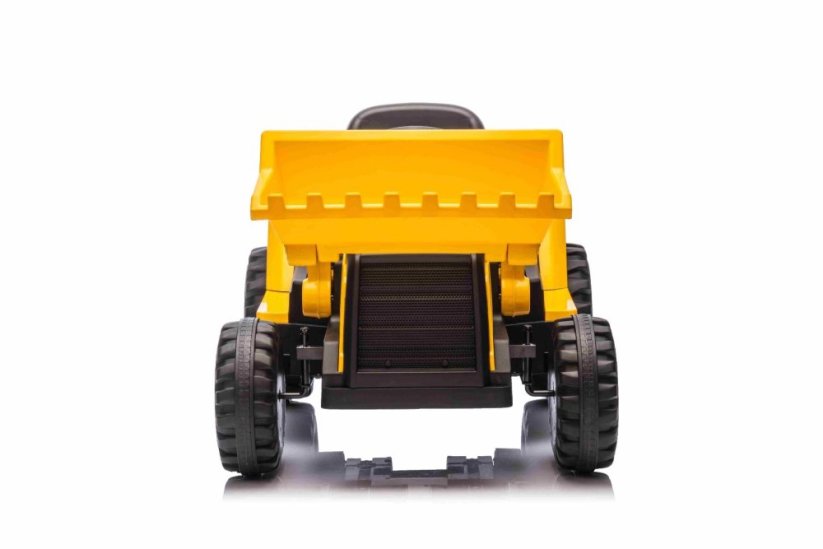 Beneo Licencovaný elektrický Bagr Caterpillar se svahovací lžící, Jednomístný, žlutý, USB vstupem na MP3 Přehrávači, Zadním pohonem s 2 x 30W Motory a Lithiovou baterií