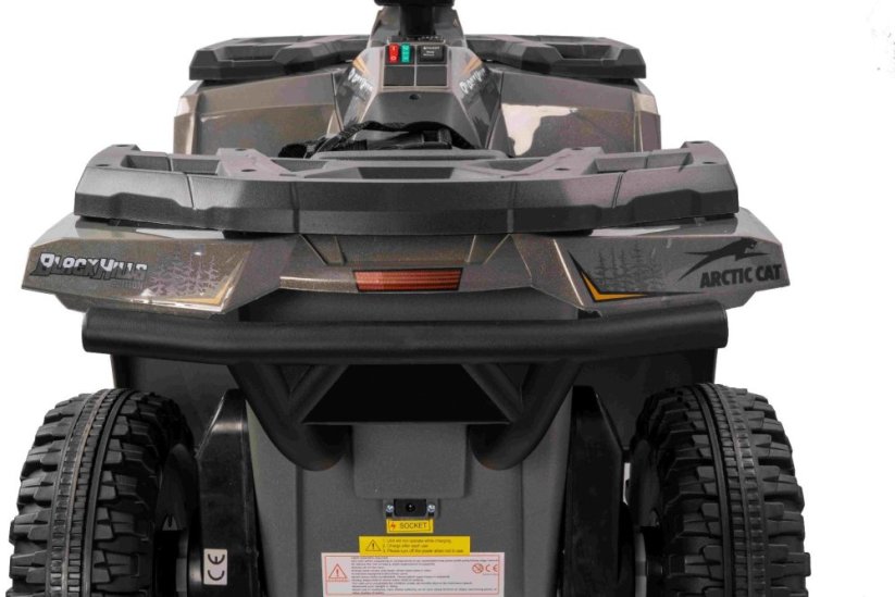 Elektrická čtyřkolka Beneo Arctic Cat 12V se zadním pohonem, šedá, LED světla, lithiová baterie, 2 x 25W motor, originální licence