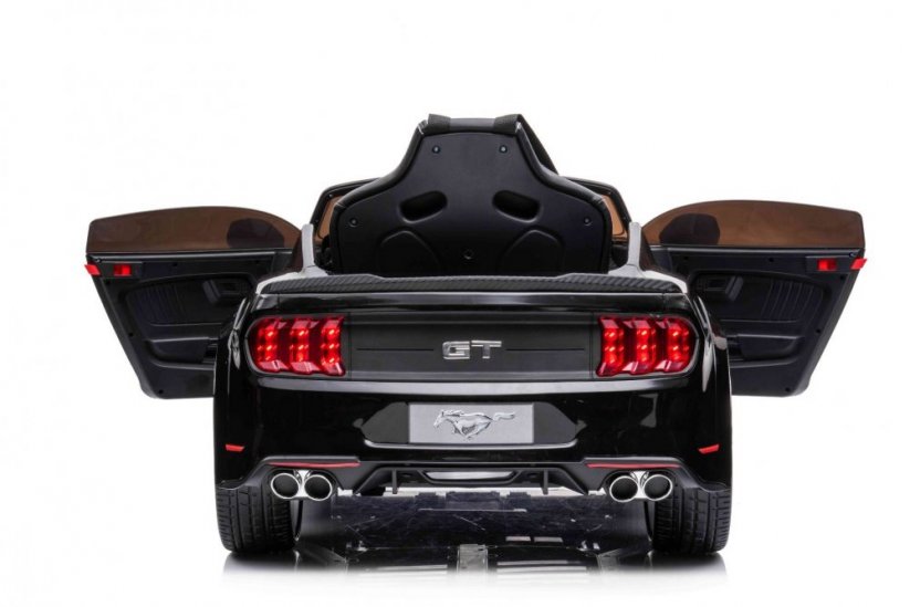 Beneo Elektrické autíčko Ford Mustang 24V, černé, Měkká EVA kola, Motory: 2 x 16 000 otáček, 24V Baterie, LED Světla, 2,4 GHz dálkové ovládání, MP3 Přehrávač, ORIGINAL licence