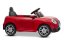 Beneo Elektrické auto BMW Mini Cooper 12V, červené, USB vstup s Bluetooth připojením na MP3 přehrávač, 2,4GHz dálkové ovládání, 2 x 25W motor, lithiová baterie, LED světla, ORIGINÁLNÍ licence