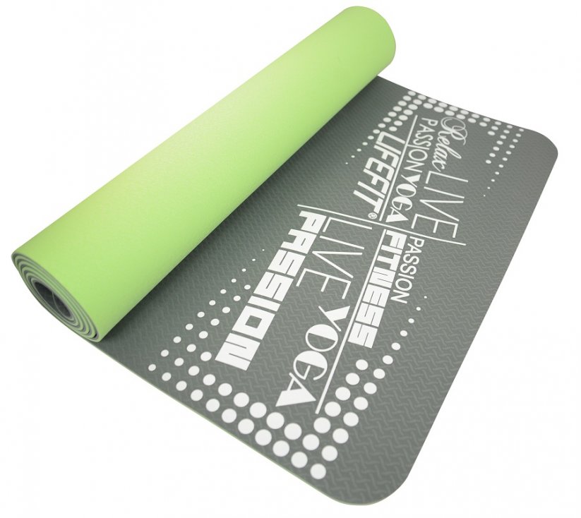 Podložka Lifefit Yoga Mat TPE 183x61x0,4cm, zeleno-šedá