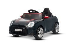 Beneo Elektrické auto BMW Mini Cooper 12V, černé, USB vstup s Bluetooth připojením na MP3 přehrávač, 2,4GHz dálkové ovládání, 2 x 25W motor, lithiová baterie, LED světla, ORIGINÁLNÍ licence