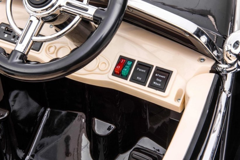 Beneo Elektrické autíčko Mercedes Benz 540K 4x4 Lokální ovládání na volantu pro dospělého Pohon 4x4 12V14AH Baterie EVA kola Čalouněné sedátko 24 GHz DO MP3 Přehrávač USB Bluetooth černá