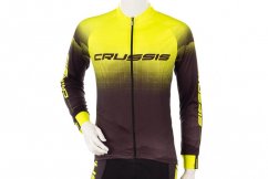 Cyklistický dres Crussis, dlouhý rukáv, černá - žlutá