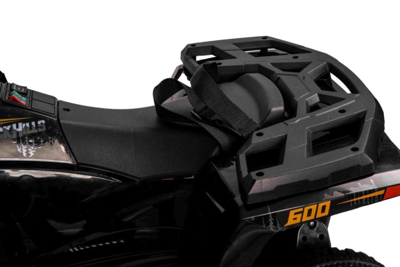 Elektrická čtyřkolka Beneo Arctic Cat 12V se zadním pohonem, černá, LED světla, lithiová baterie, 2 x 25W motor, originální licence