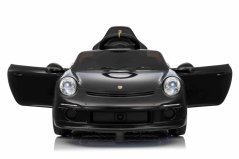 Beneo Elektrické autíčko RUF GT 12V, černé, otevírací dveře, dálkové ovládání 2,4 GHz, LED světla vpředu a vzadu, USB/Aux vstup, lithiová baterie, 2 X 35W motor, ORIGINÁLNÍ licence