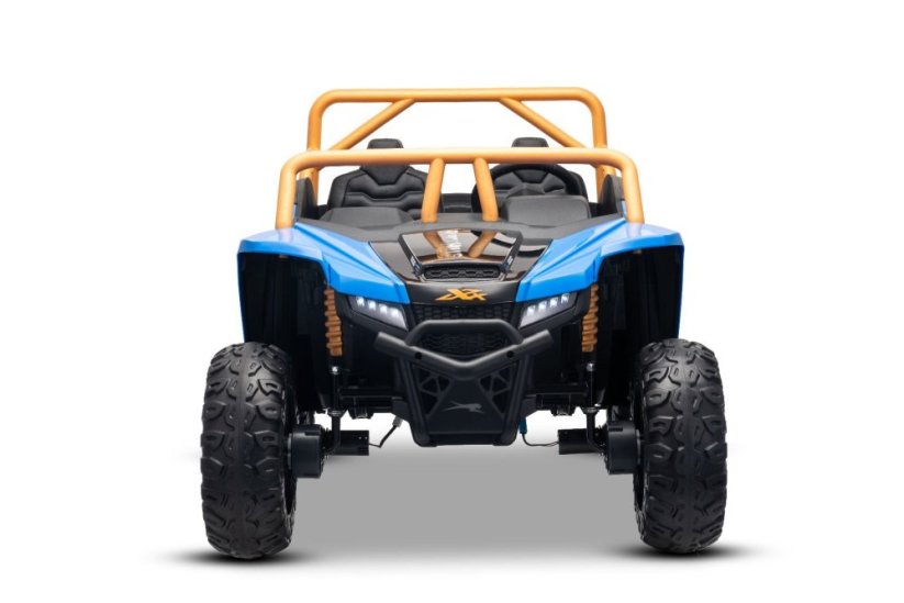 Elektrická buggy Arctic CAT XXL 4x4 24V, modrá, dvoumístná, měkká EVA kola, výkonné motory, lithiová baterie, MP3 přehrávač s Bluetooth, odpružená zadní náprava, koženková sedadla, originální licence