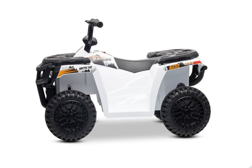 Elektrická štvorkolka Beneo Arctic Cat 12V so zadným pohonom, biela, LED svetlá, Lítiová batéria, 2 x 25W motor, Originál Licencia