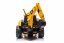 Beneo Licencovaný elektrický Bagr Caterpillar se svahovací i výkopovou lžící, Jednomístný, žlutý, USB vstupem na MP3 Přehrávači, Zadním pohonem s 2 x 30W Motory a Lithiovou baterií