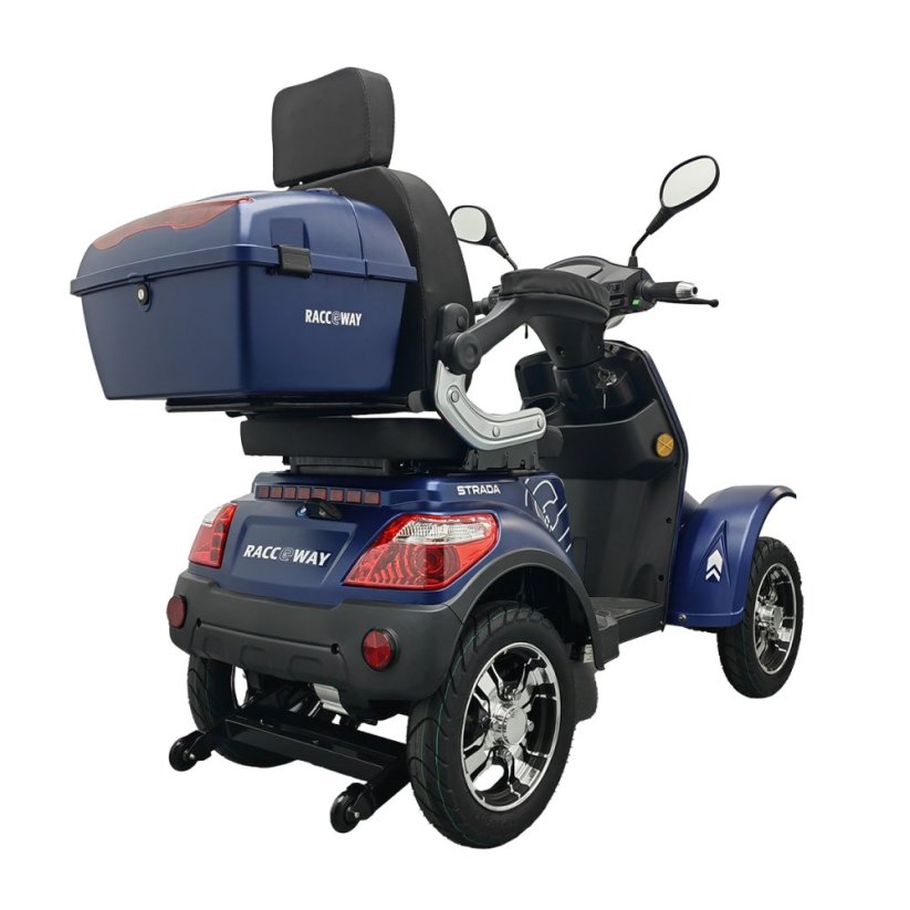 Elektrický čtyřkolový vozík RACCEWAY® STRADA ELECTRIC SCOOTER 1000W 20Ah, modrý lesk