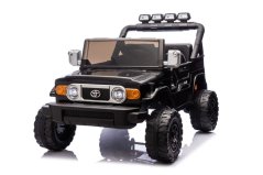 Beneo Elektrické autíčko Toyota FJ Cruiser XXL s pohonom 4x4, licencované (Dvojmiestne), čierne, Prenosná lítiová batéria, Vysoký podvozok, Dve sedadlá, Odpružená zadná náprava, 2,4 GHz Diaľkový ovládač, MP3 prehrávač s Bt, LED