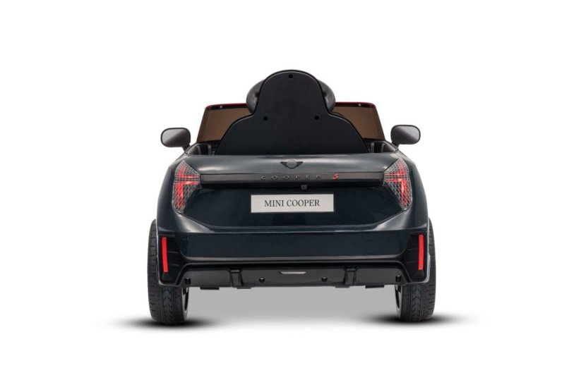 Beneo Elektrické auto BMW Mini Cooper 12V, černé, USB vstup s Bluetooth připojením na MP3 přehrávač, 2,4GHz dálkové ovládání, 2 x 25W motor, lithiová baterie, LED světla, ORIGINÁLNÍ licence