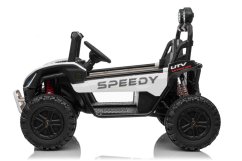 Elektrické auto Beneo T-REX Ride 4x4 dvoumístné 24V, bílé, MP3 přehrávač se vstupem USB/AUX, pohon 4x4, lithiová baterie, odpružení, dálkové ovládání, LED světla