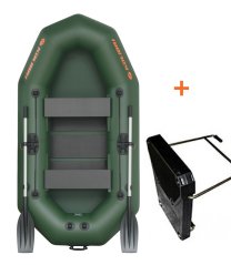 Čln Kolibri K-250 T zelený lamelová podlaha + držiak motora