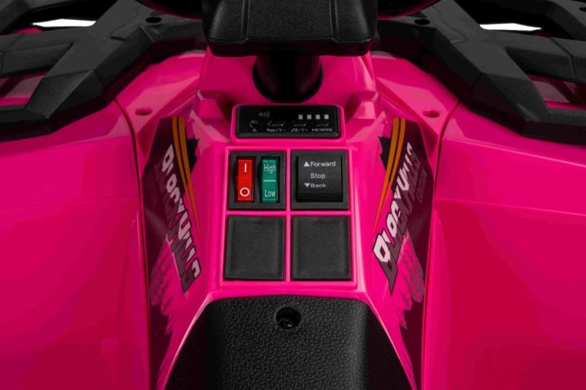 Elektrická čtyřkolka Beneo Arctic Cat 12V se zadním pohonem, růžová, LED světla, lithiová baterie, 2 x 25W motor, originální licence
