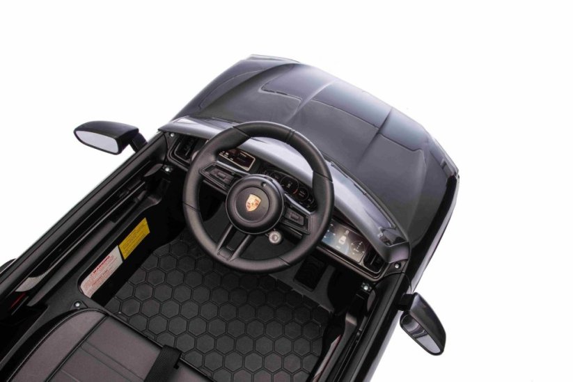 Elektrické autíčko Beneo Porsche Cayenne 12V s pohonem zadních kol a licencí (Jednomístné), černé, Lithiová baterie, široké sedátko, Odpružené nápravy, 2,4 GHz Dálkový ovladač, MP3 přehrávač se vstupem USB/AUX, LED světla