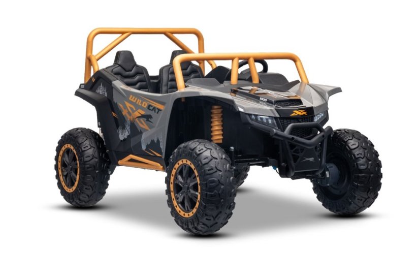 Elektrická buggy Arctic CAT XXL 4x4 24V, šedá, dvoumístná, měkká EVA kola, výkonné motory, lithiová baterie, MP3 přehrávač s Bluetooth, odpružená zadní náprava, koženková sedadla, originální licence