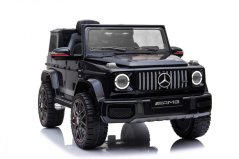 Beneo Elektrické autíčko Mercedes G jednomiestné sedadlo 12V batéria 24 GHz Do 2xmotor USB SD karta orginal licencia čierna