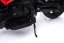Beneo elektrická motorka Aprilia Dorsoduro 900 Licencované 12V baterie Eva měkká kola 2 x 18W motor odpružení kovový rám kovová vidlice pomocná kolečka červená