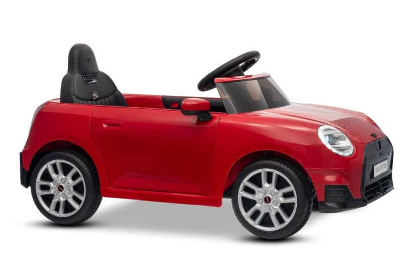 Beneo Elektrické auto BMW Mini Cooper 12V, červené, USB vstup s Bluetooth připojením na MP3 přehrávač, 2,4GHz dálkové ovládání, 2 x 25W motor, lithiová baterie, LED světla, ORIGINÁLNÍ licence